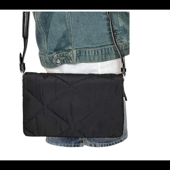 Zara Womens Crossbody Bag Black Quilt Shoulder Bag Purse Adjustable Strap New - Picture 7 of 13